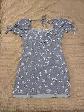Altar'd State Light Blue Floral Mini Dress